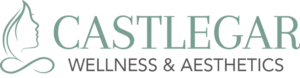 Castlegar Wellness & Aesthetics logo with green leaf and infinity symbol, promoting health and beauty services.