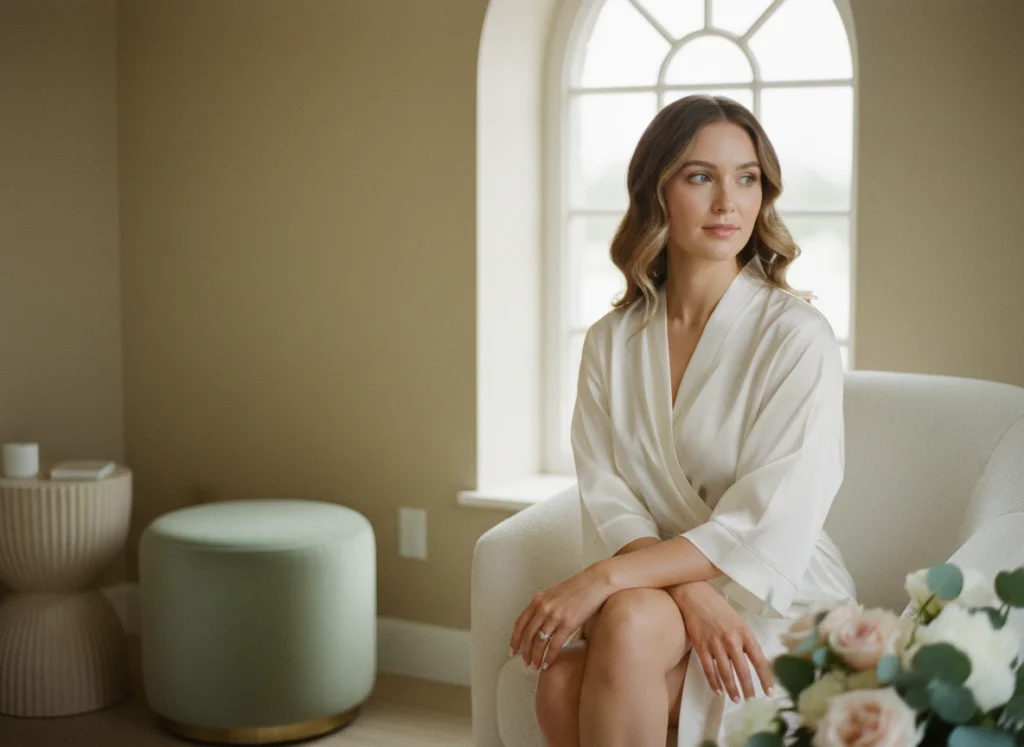 Bride-to-be with naturally glowing, healthy skin during her wedding skin-prep plan at Castlegar Wellness & Aesthetics in the Kootenays.