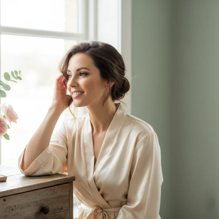 Person with radiant, healthy skin getting ready for a special fall event, representing skin prep at Castlegar Wellness & Aesthetics in Castlegar, BC.
